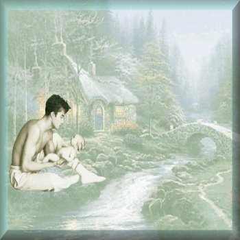 Un p&egrave;re et son fils au bord de l'eau